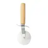 Amazon Rodillo de Hornear Cortador de Pizza Madera de Haya Redondo Acero Inoxidable Cortador de Pizza Rueda Única Cortador de Pizza