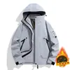 Set de dos piezas desmontable 3 en 1 para mujer Chaqueta cortavientos para exteriores Traje de montañismo de talla grande repelente al agua para hombre