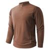 Camiseta para Hombre Transfronteriza 2025 Sudadera Casual de Color Puro para Hombre Chaqueta de Terciopelo Alemán Cuello Redondo Cremallera Pequeña Camiseta Base de Manga Larga