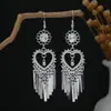 Pendientes Miao Étnicos de Borla Larga Estilo Nuevo, Pendientes Exagerados de Declaración de Moda Estilo Étnico de Plata Miao de Lujo Ligero