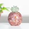 Adornos de Piña Dorada de Resina Rellena de Cristal Natural Mascota Fresca y Linda Decoraciones de Escritorio de Escritorio