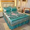Esterilla de Verano, Esterilla de Seda de Hielo, Faldón de Cama, Juego de Tres Piezas, Esterilla Doble para el Hogar, Esterilla Lavable a Máquina para el Verano con Aire Acondicionado, Esterilla Suave, Cubre Cama