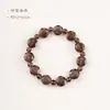 Pulseira de Cubos de Açúcar Facetados Cristal de Chá Gelo-Claro Pulseira de Corda Lisa de Círculo Único Cristal de Chá Quartzo Fumê Pulseira de Contas Facetadas Planas Personalizada Venda por Atacado