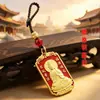 Estilo Nacional Niebla Dorada Guanyin Paz Placa Colgante Colgante Doble Cara Relieve Artesanía Unisex Adorno Personal para Colgar Llavero