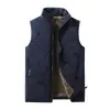 Nova Colete de Lã Grossa com Forro de Lã para o Inverno Gola Alta Tamanho Plus Shawl Outono Roupa Exterior Quente Masculina Casual Temporada de Outono e Inverno Logo Estampado