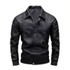 96188 Jaqueta de Couro Outono Tendência Nova Masculina Gola Alta Jaqueta de Voo Terno Masculino Casual de Alto Padrão Estilo Preguiçoso