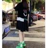 9861 Damei Ai Yuan 2025 Primavera y Otoño Nueva Ronda Cuello Manga Corta Estampado de Dibujos Animados Casual Vestido de Longitud Media para Mujer