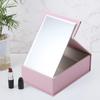 Espejo de Cuero Plegable Portátil Espejo de Maquillaje Caja de Cosméticos y Joyería Espejo de Escritorio Se Puede Imprimir con Logo Transfronterizo