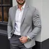 2026 Moda Nuevo Modelo Comercio Transfronterizo Fila Única Dos Botones Color Sólido Blazer Casual Ajustado para Hombre
