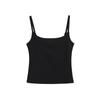 Vintage Spice Girl Alça Fina Roxa Sling Feminino Algodão Fio Colete Exterior Alta Elástico Interior Slim-fit Base Top