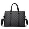 Nuevo Bolso de Mano de Moda Estilo Coreano para Negocios, Bolso de Hombro de Gran Capacidad a Cuadros de Moda, Maletín Horizontal, Bolso para Hombre