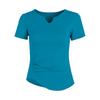 Nuevos Tops Deportivos Ajustados de Estilo Europeo y Americano para Mujer, de Manga Corta, Sexys, Ajustados, Ropa de Fitness, Camisetas de Yoga de Secado Rápido