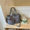 Bolsa Tote de Veludo Cotelê Khaki Suave, Macia e Aconchegante, Simples e Durável, com Múltiplos Compartimentos, para o Dia a Dia, Escola, Ombro