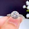 Cao Shi Europeu e Americano Clássico Anel de Noivado Micro-incrustado AAA Zircon Anel de Diamante Banhado a Platina eBay Venda Quente Mão Jóias