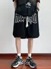 Shorts Masculinos de Verão Plus-Size Retrô Americano Casuais Soltos High Street Emagrecedores Esportivos de Comprimento Médio