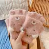 Luvas Infantis Kuromi para Bebês, Luvas Grossas de Meio Dedo e Cinco Dedos para Meninas no Inverno para Crianças, Quentes e Fofas Sanrio