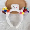 Diadema de felpa antideslizante para mujer, diadema para el pelo, accesorios para el pelo, máscara facial de dibujos animados linda nueva