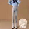 Calça de Maternidade Inverno Outono Plus Veludo Engrossado Roupa Externa Calça Camada Base Gravidez Não Apertada Barriga Casual Petite Suporte Calça para Barriga