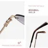 Gafas sin montura que cambian de color para mujer, estilo coreano retro, de moda transfronteriza, redondas, anti luz azul, marco plano, con un toque de moda de alta gama
