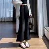 Traje de Patchwork de Encaje Negro para Mujer Pantalones Acampanados Verano 2026 Cintura Alta Adelgazante Casual Cortos de Campana