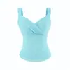 Atractivo conjunto de malla puramente sexy con escote en V cruzado, camisola corta ajustada, falda de sirena ajustada de cintura alta