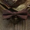 Novo estilo de gravatas borboleta para homens vintage all-match noivo casamento mulheres café marrom vermelho azul listrado flor distinto