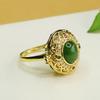 Anel Aiyu Jade Hetian Natural Jaspe Verde Espinafre Anel de Dedo Anel Saquinho Atacado Dropshipping S4011305
