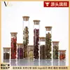 Botellas de Vidrio con Tapa de Bambú en Stock para Té de Flores, Botellas Exhibidoras de Azafrán, Botellas Dispensadoras de Muestras, Fabricante de Frascos Sellados para Alimentos