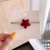 Otoño e Invierno Vintage Rojo Año Nuevo Accesorios para el Cabello Anillo para el Cabello Estrella de Amor para Mujer Terciopelo Rojo Combinable Cuerda para Moño Cuerda para el Cabello