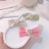 Horquilla para el cabello con lazo lindo estilo Mori Amor Dulce Niña Pinza de pico de pato con textura de tela Pin lateral Horquilla Adorno para el cabello para mujeres