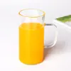 Taza de té de vidrio simple resistente al calor con asa colorida, taza de café con leche de alto valor para el desayuno, vaso para beber para el hogar