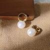Shi Jia Pearl ~ Grande Textura Um Brinco Blogger Chapeado com 14K Brincos Avançados de Temperamento Simples