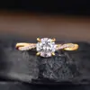 Anillo Sanjie de moda simple europeo y americano con circonita incrustada, anillo de deseos nuevo bañado en oro, joyería de mano Directo de Fábrica
