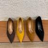 Sapatilhas Femininas Minimalistas Retrô de Bico Fino Estilo Coreano ~ Bico Baixo Versátil para o Dia a Dia com Salto Baixo
