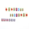 Uñas ponibles estilo oceánico medianas-largas peces pequeños estrellas de mar flores puntas de arte de uñas fábrica de origen uñas postizas desmontables venta al por mayor