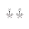Pendientes de Flor Mariposa de Circonita Simples y Elegantes, un Pendiente Elegante de Diseño de Dos Vías que es Dulce, Casual y Versátil