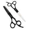 Tijeras de pelo personalizadas de media longitud de 6.0 pulgadas, color negro, para pared, tijeras de barbero, tijeras planas, tijeras para flequillo, tijeras de entresacar