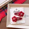 Pinza para el pelo de terciopelo con lazo para el Año Nuevo de niños coreanos para niñas, letras bordadas lindas, pasador festivo rojo brillante, pinza de saludo de Año Nuevo