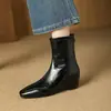 Botas de Moda para Mujer 2026 Otoño/Invierno Nuevo Estilo Sentido del Diseño de Nicho Botines Punta Cuadrada Retro Cómodas Adelgazantes Botas de Jinete