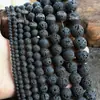 Pedra Vulcânica Natural Contas Soltas 4-6-8-10-12-14-16-18-20mm Contas Redondas de Pedra Vulcânica Acessórios DIY