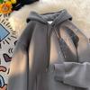 Moletom com capuz masculino Outono e inverno masculino forrado com lã espessado roupas de marca da moda soltas jaqueta pesada para todos os jogos roupas masculinas