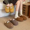 Gu YunRetro Birkenstock Zapatillas Cerradas a Media Pierna para Mujer, Uso Exterior, Nuevas Llegadas Otoño/Invierno 2026, Slip-on, Zapatillas de Algodón con Forro de Felpa