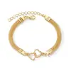 Novo conjunto de pulseiras com figura 8 infinito cravejado de diamantes, transfronteiriço europeu e americano, joias da moda em liga metálica simples retrô criativa, atacado