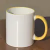 Tazas de regalo en blanco con mango redondo recubiertas para sublimación al por mayor, tazas recubiertas con logo personalizado, tazas cerámicas promocionales