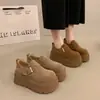 Populares zapatos estilo Birkenstock de tamaño pequeño, que aumentan la altura y tienen suela gruesa para mujer, nueva colección otoño 2026, con puntera amplia, modernos, versátiles y fáciles de combinar con cualquier atuendo.