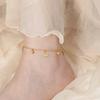 Tobillera de trébol y campana estilo coreano ins simple nueva de nicho para mujer, joyería de pie de moda versátil personalizada chapada en oro