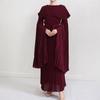 Conjunto de Vestido Plissado com Fenda de Cor Sólida Estilo Europeu e Americano Transfronteiriço Vestido Longo Plissado Irregular para Mulheres