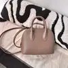 Bolso tipo Bolide Bowling con Patrón de Cabra Bolso de Mano para Mujer de Cuero Genuino de Alta Calidad Bolso Cruzado de Hombro para Viajes