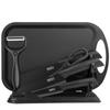 Cuchillos de Cocina de Acero Inoxidable en Stock del Fabricante Juego de Acero Negro Cuchillos de Cocina Cuchillos para Verduras Cuchillos para Frutas Tijeras Pelador de Melón Venta al por Mayor