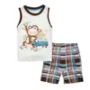 Roupas de Casa Amarelas de Desenho Animado de Manga Curta para Meninos Roupas Infantis Roupa de Verão Primavera Roupa para Ar Condicionado Pijama K207